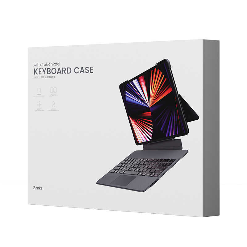 Benks KB02 iPad Pro 12.9 2021 (5.Nesil) Kablosuz Klavyeli Tablet Kılıfı - 13 Benks KB02 iPad Pro 12.9 2021 (5.Nesil) Kablosuz Klavyeli Tablet Kılıfı - 13